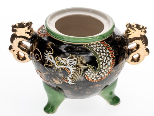 Vintage Japanese Sugar Bowl Dragon-ware Moriage Gold GIlt 5x3.5in Used No Lid - Picture 13 of 19