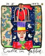 FRANCESCO MUSANTE  CUORE IN GABBIA serigrafia