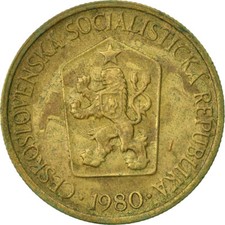 #442372 Coin, Czechoslovakia, Koruna, 1980, EF(40-45), Aluminum-Bronze, KM:50