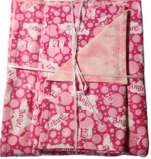 Angel Dots Pink Flannel Receiving Blanket and 2 Burp Cloths Baby Girl NEW