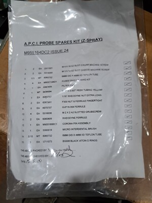 Waters A.P.C.I. Probe Spares Kit (z-spray), M955164DC2, Issue 24