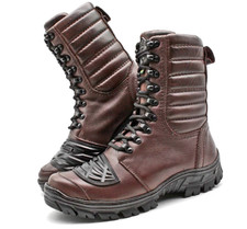 Hunting Boots Mens Motorcycle Brown Leather Boots Military Boots Tactical Boots