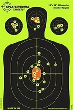 Splatterburst Targets - 12 x18  Silhouette Reactive Shooting Target - 10 pack