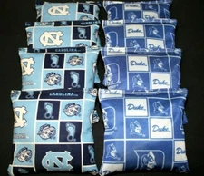 University of NORTH CAROLINA TARHEELS & DUKE 8 ACA Cornhole Bean Bags UNC & DUKE
