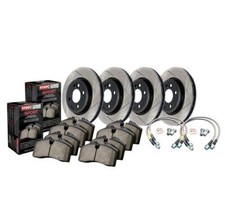 StopTech 977.47021 Slotted Front and Rear Brake Kit with Brake Lines NEW