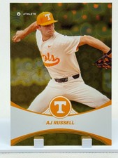 AJ RUSSELL 2025 ONIT Tennessee Volunteers Baseball base GOLD HOLO parallel