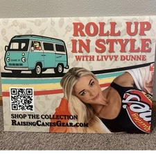 Raising Cane’s🔥Livvy Dunne🔥poster Raising Canes sign Collectible🔥Rare Limited
