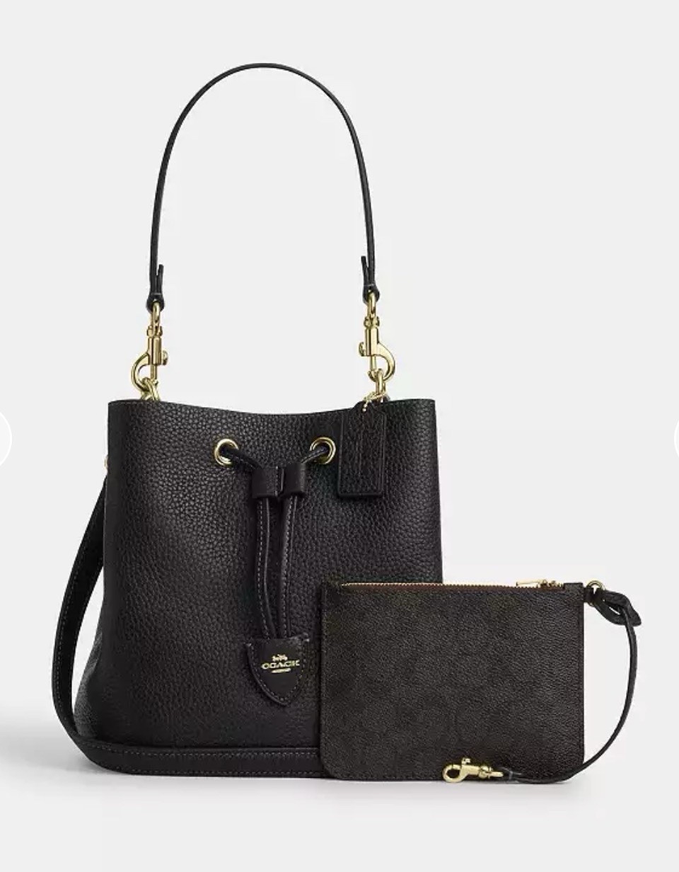 Coach Leather Bucket Bag Black NWT Model CBH06