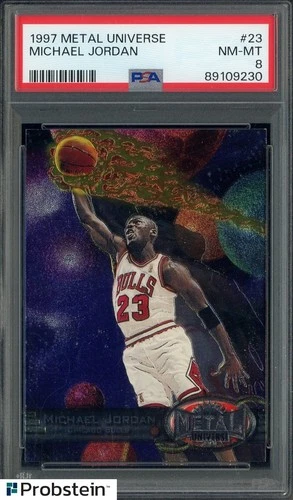 1997 Metal Universe #23 Michael Jordan Chicago Bulls HOF PSA 8 NM-MT