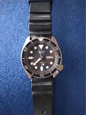 SEIKO Diver's Watch Quartz Waterproof Black Watch Date Men's Vintage From Japan