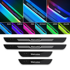 4pcs Universal Led Rgb Car Door Step Pedal Sill Light Welcome Lamp Rechargeable