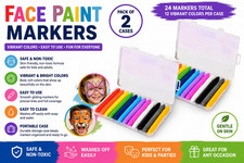 Pack of 2 - Face Painting Marker, 12 Colors, Washable Acrylic Paint Pens