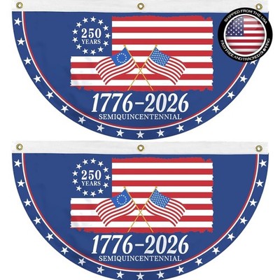 America 250th Birthday Bunting Flag, 1776-2026 Commemorative Patriotic Banner,
