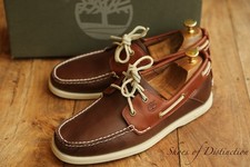 Image of Timberland Brown Leather Boat Deck Shoes Boot Mens UK 8 US 8.5 W EU 42 NEW