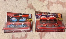 Disney PIXAR Cars DINOCO MIA TIA SUPERFAN MIA TIA 2 Pack Blue Red Lot