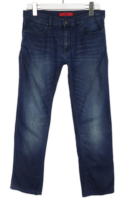 Hugo Boss Herrenjeans W30 L29 Fade Effekt Whiskers Zip Fly Blau Regular Fit