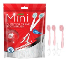 Mini Brushes-Disposable Toothbrushes with Toothpaste Tongue Scraper Toothpick...