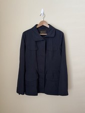 Giacca Loro Piana Traveller Windmate Storm System foderata in cashmere blu navy 48