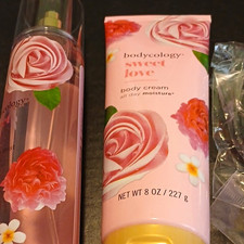 Bodycology Sweet Love Body Cream 8 oz Fragrance Mist Set Cruelty-Free