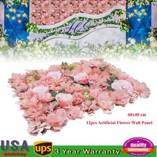 12 Pcs Flower Wall Panel, Artificial Flower Backdrop, Flower Panels for Backdrop