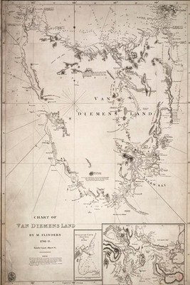 Tasmania Map Journal Vintage 1814 Map of Tasmania Notebook Blank Lined Journa...