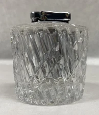 Vintage Colibri Lead Crystal Butane Table Lighter from West Germany