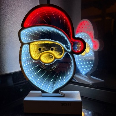 LED-Santa Infinity Effekt 78 LED Batterie oder USB 15x5,5x23,5cm 36311 xmas