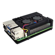Aluminum Alloy Armor Case for Raspberry Pi 5 with Dual Fan Passive Cooling