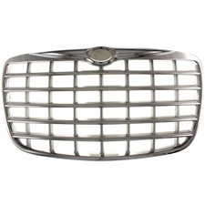 Grille For 2005-2010 Chrysler 300 Chrome Shell W Silver Insert Plastic