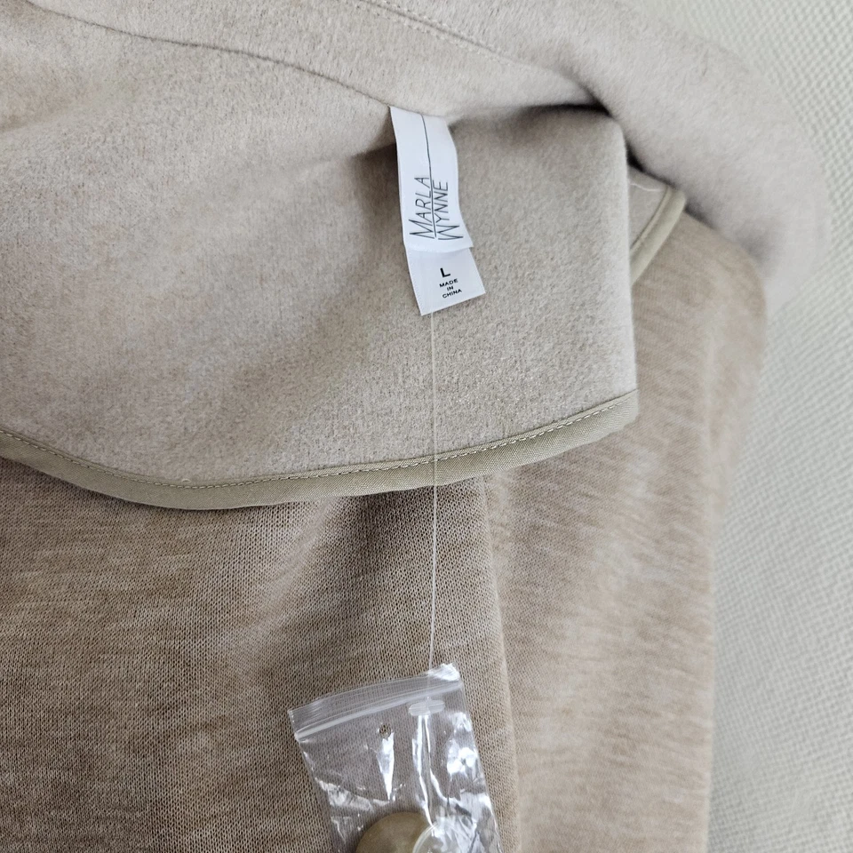 Abrigo Chaqueta Marla Wynne Beige Capa Talla Grande QVC Foto 3 de 4