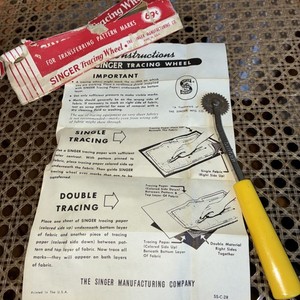 Vintage Singer Tracing Wheel In Original Box W/ Instructions