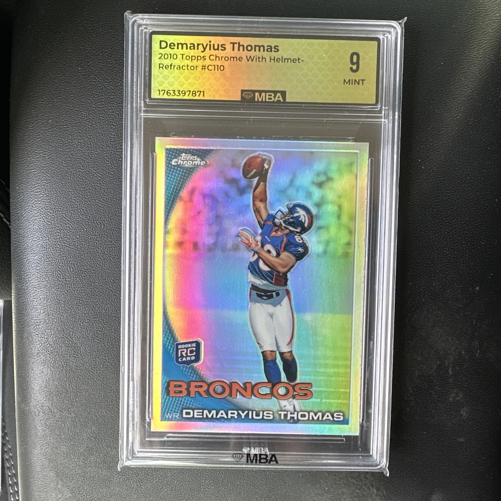 2010 Topps Chrome - Demaryius Thomas #C110 Refractor (RC) MBA Mint 9