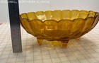 Vintage Indiana Glass Amber Harvest Grape Footed Oval Fruit Bowl Scalloped — photo 4