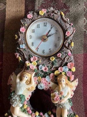 Garden Angel Clock Shelf/Tabletop