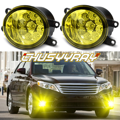 2pcs LED Driving Fog Light Front Bumper Light Driver + Right Passenger Yellow