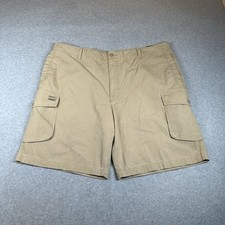 Izod 0-7 Canvas Cargo Shorts Mens 42 Beige Metrix Fit 100 Cotton 9.5 in Inseam
