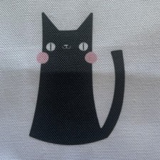 ABAKUHAUS Black Cat Fabric, remnant Modern Design
