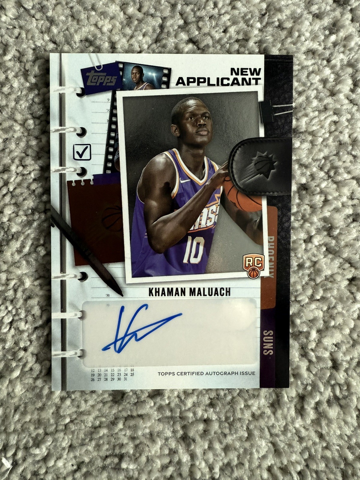 2025 Topps Basketball Khaman Maluach Auto New Applicant RC Phoenix Suns NA-KM