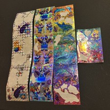 Lisa Frank Sticker Rolls USED Glitter Prizm Bubble Rhinestone Animals