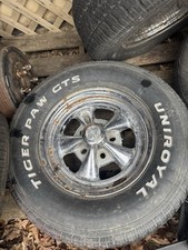 Cragar Ss Wheels 14x8 Uni-lug Pair Chrome Mag Rims Wheels Tires 2