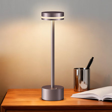 Modern Cordless Table Lamp Rechargeable, Aluminum Touch Lamp  4000Mah Battery O
