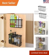 Versatile 2-Piece Black Kitchen Cabinet Storage Box - No Damage Installation