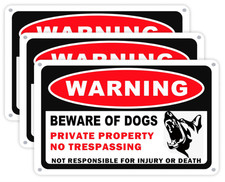 3 Pack Beware of Dog Sign 10X7 Inch Private Property No Trespassing Signs Rust F