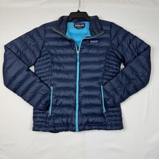 Patagonia Womens Navy Blue Down Puffer Jacket Jacket Full Zip Puffer Jacket Sz S
