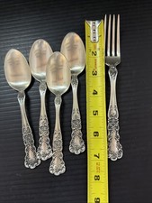 5 Pcs Fork & Spoons Sterling Silver Flatware Set Scrap Or Keep 156g Butter Cup