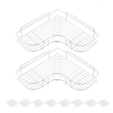 2 Pack Corner Shower Caddy Bathroom Organizer Storage Shelf No Drilling Rack UK