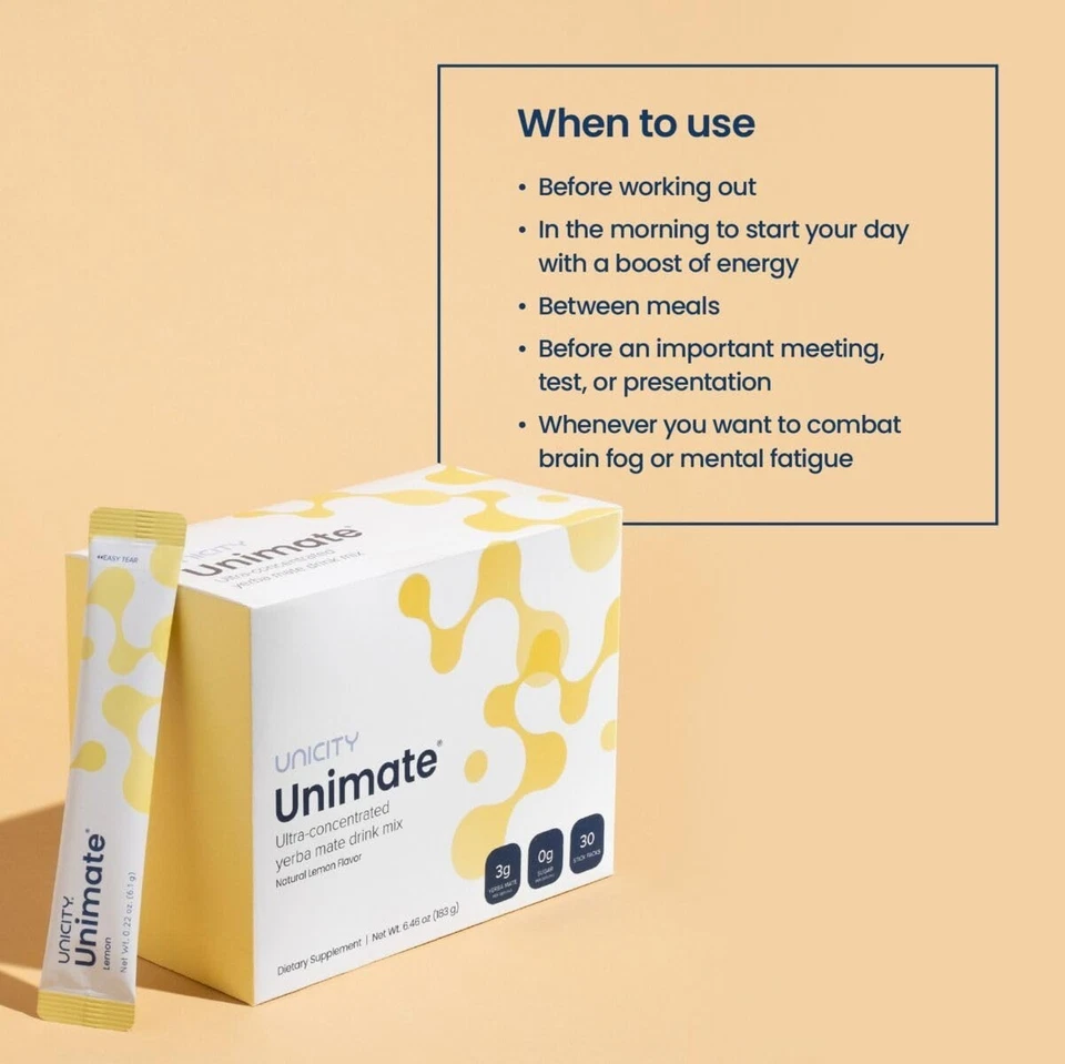 Unicity Unimate Natural Lemon or Balance Organe, 5/10/15/30 Packs, Exp 2027 - Image 3 of 4