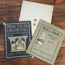 vtg Practical Drawing books Sheets Instructional 1916 Bk 5 8 Art Activities 1949