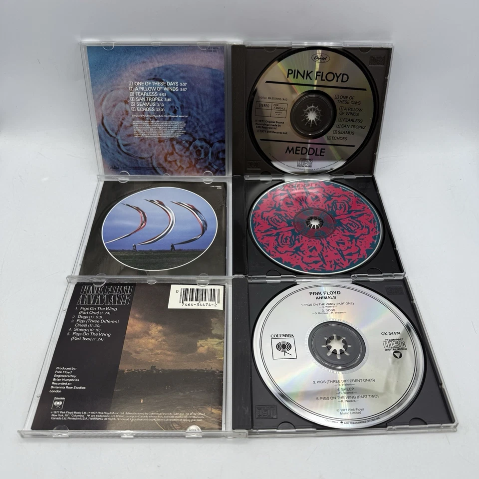Pink Floyd - 1971 Meddle, 1977 Animals, 1994 Division Bell (CD LOT OF 3) Foto 4 de 4