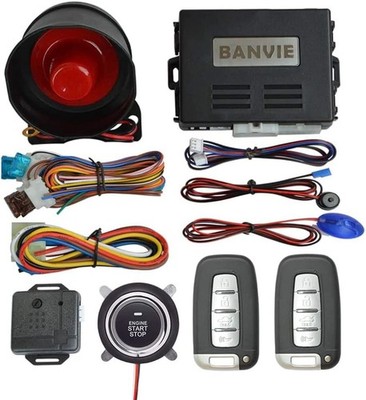 BANVIE Car Alarm System with Remote Start and Smart Push Button Starter 
